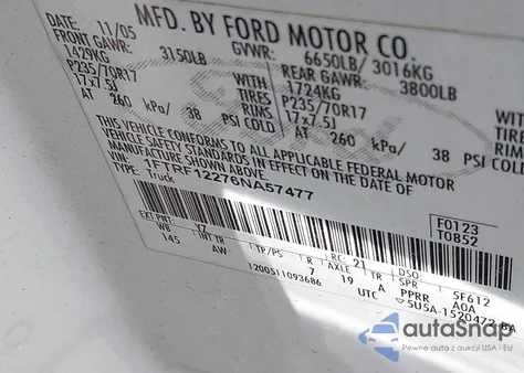 2006 Ford F-150 Stx/Xl/Xlt from USA, damaged, VIN 1FTRF12276NA57477